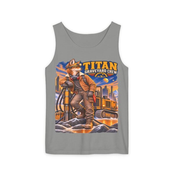 Titan Graveyard Crew Tank Top — Construction Fox Graphic Worksite Tee