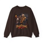 Baritone Beast Sweatshirt — Retro Jazz Saxophone Graphic Crewneck