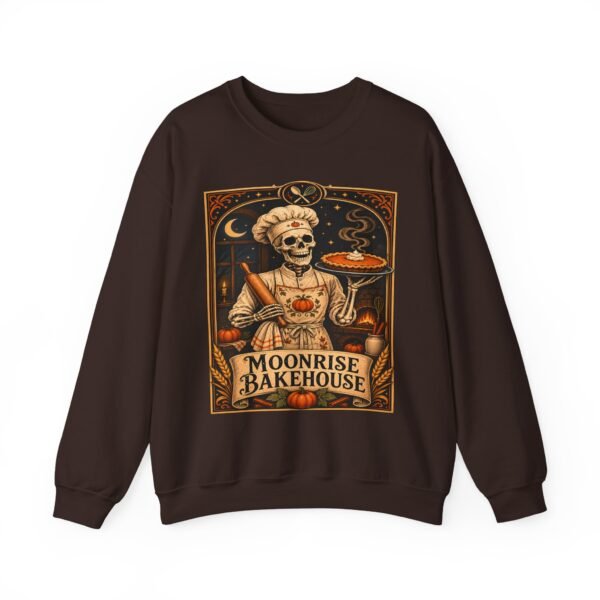 Moonrise Bakehouse Sweatshirt — Halloween Skeleton Baker Pullover