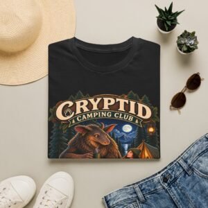 Cryptid Camping Club T-Shirt — Retro Bigfoot Sasquatch Camp Graphic Tee