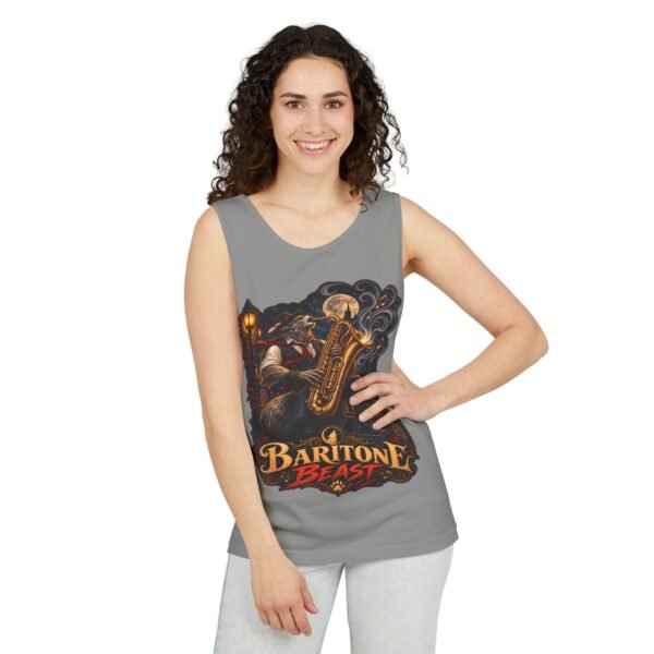 Baritone Beast Tank Top — Vintage Jazz Saxophone Musician Graphic