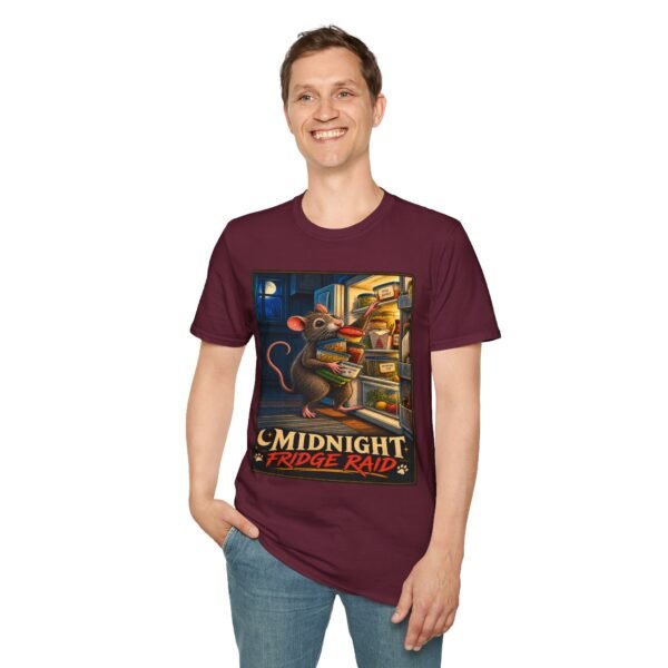 Midnight Fridge Raid T-Shirt — Cute Mouse Illustration