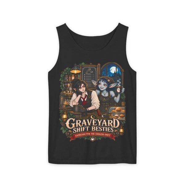 Graveyard Shift Besties Tank — Cute Goth Night-Shift Crew Graphic Tank Top