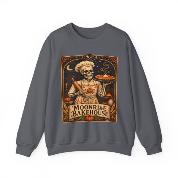 Moonrise Bakehouse Sweatshirt — Halloween Skeleton Baker Pullover