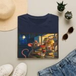 Midnight Fridge Raid T-Shirt — Cute Mouse Illustration