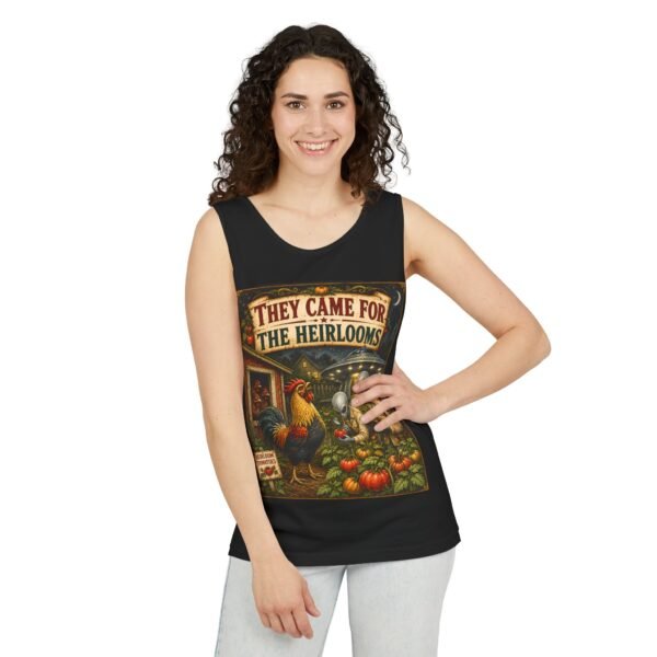 Tank Top — "They Came for the Heirlooms" Retro Alien Harvest Graphic