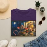 Midnight Fridge Raid T-Shirt — Cute Mouse Illustration