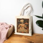 Moonrise Bakehouse Tote Bag — Halloween Skeleton Baker Canvas Grocery Tote
