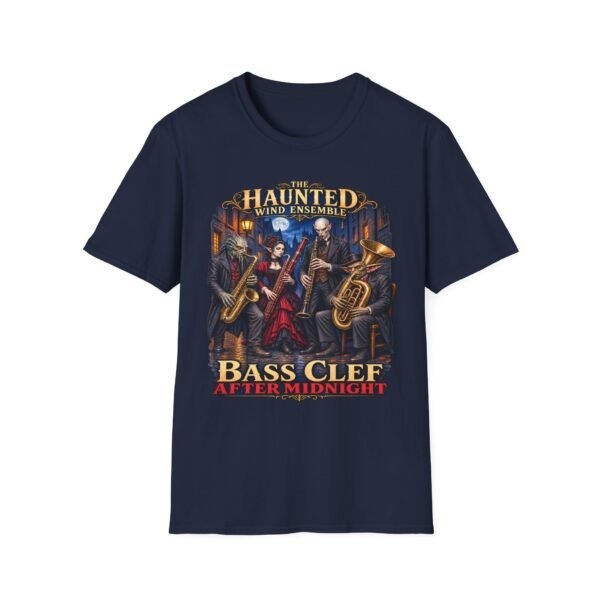 Haunted Wind Ensemble T-Shirt — "Bass Clef After Midnight" Gothic Band Tee