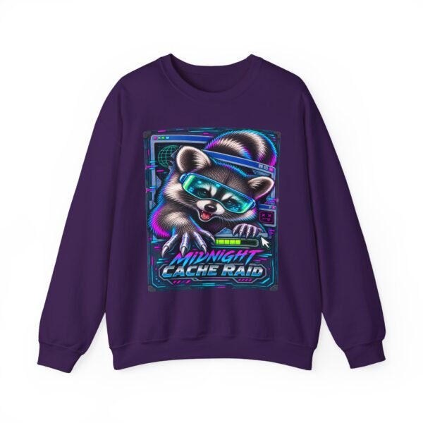Midnight Cache Raid Sweatshirt — Retro Raccoon Graphic Crewneck