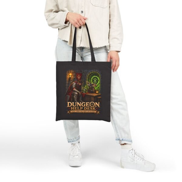 Dungeon Help Desk Tote Bag — Funny RPG Gamer Cotton Canvas Tote
