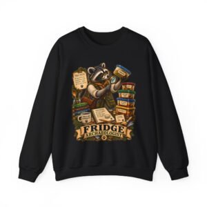 Fridge Archaeologist Sweatshirt — Funny Raccoon Food Explorer Crewneck