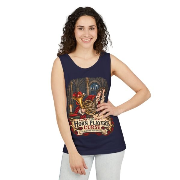 Horn Player's Curse Tank Top — Gothic Horn Music Graphic Tee
