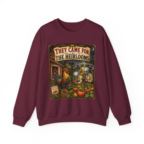 They Came For The Heirlooms Crewneck Sweatshirt — Vintage Garden Harvest Graphic