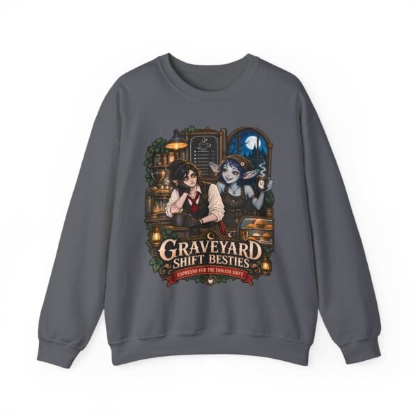 Graveyard Shift Besties Crewneck Sweatshirt — Cute Goth Friendship Graphic