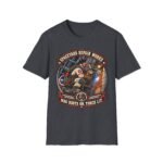 Spaceyard Repair Works T‑Shirt — Retro Astronaut Rat Graphic (Mag Boots On, Torch Lit)