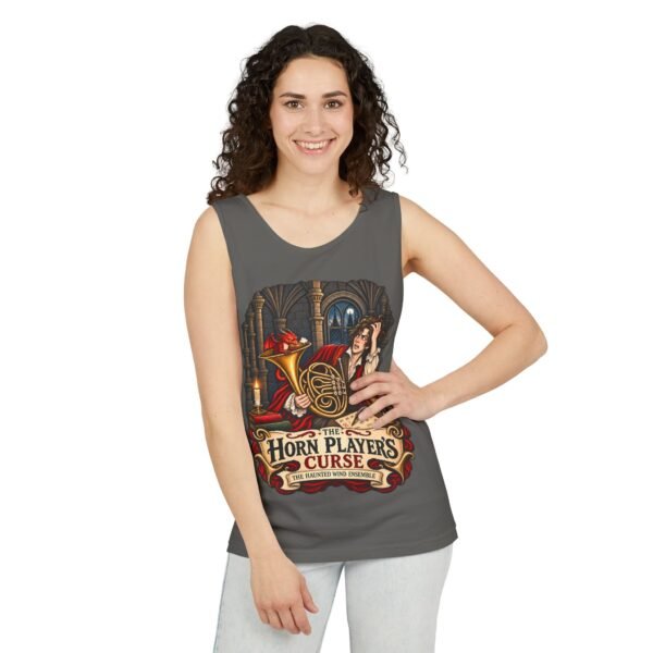 Horn Player's Curse Tank Top — Gothic Horn Music Graphic Tee