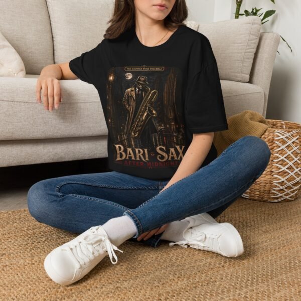 Bari-Sax Jazz T-Shirt — Vintage Haunted Jazzman Graphic Tee