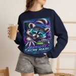 Midnight Cache Raid Sweatshirt — Retro Raccoon Graphic Crewneck