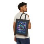 Midnight Cache Raid — Neon Cyber Raccoon Graphic Tote