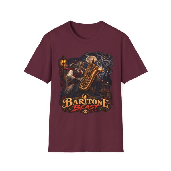 Baritone Beast T-Shirt — Vintage Jazz Saxophone Night Music Tee