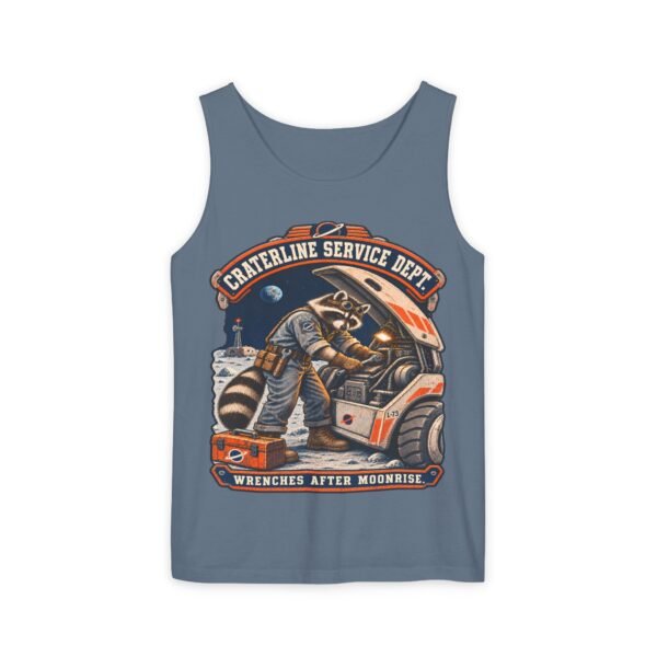 Craterline Service Dept. Tank Top — 'Wrenches After Moonrise' Astronaut Mechanic Tank