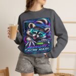 Midnight Cache Raid Sweatshirt — Retro Raccoon Graphic Crewneck