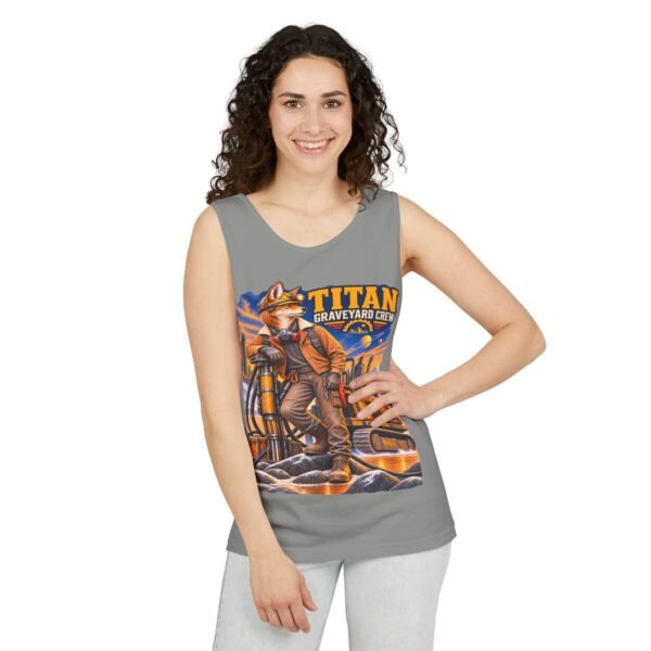 Titan Graveyard Crew Tank Top — Construction Fox Graphic Worksite Tee