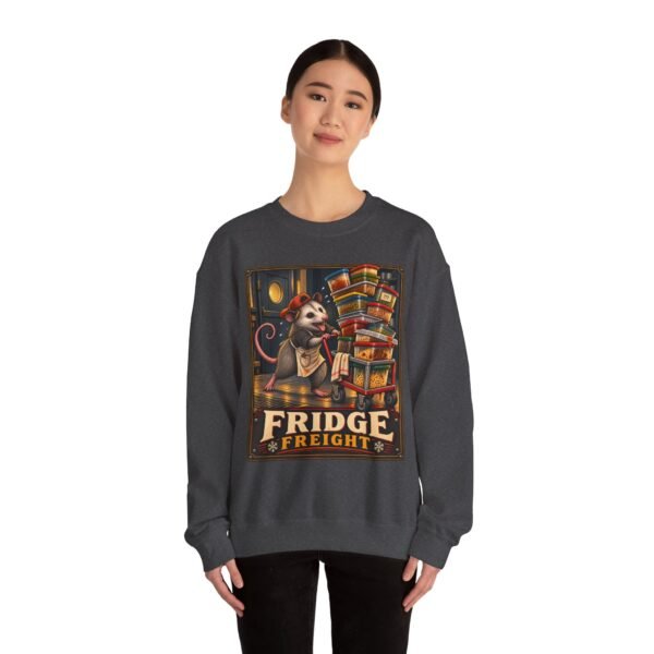 Fridge Freight Crewneck Sweatshirt — Cute Possum Delivery Vintage Poster