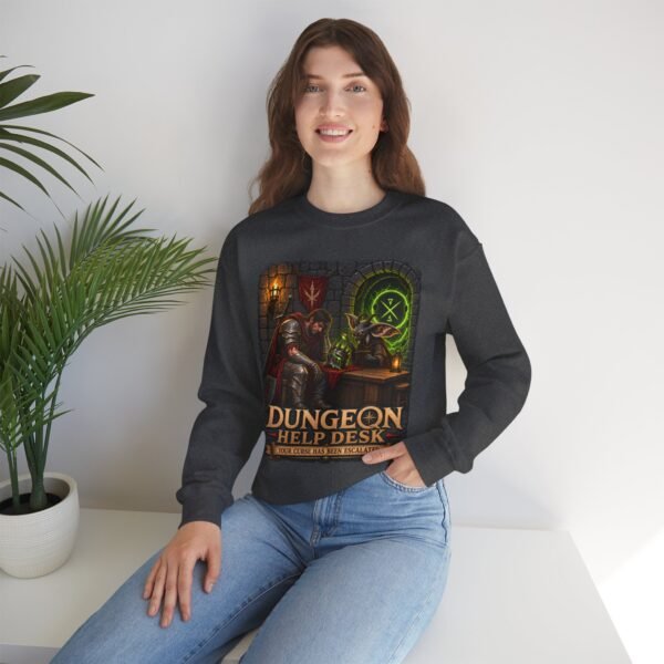 Dungeon Help Desk Crewneck Sweatshirt — RPG Gamer Cozy Pullover
