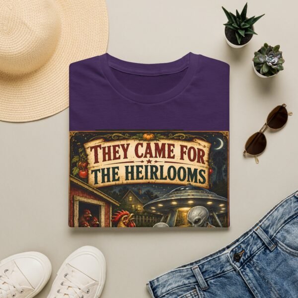 They Came For The Heirlooms Graphic T-Shirt — Vintage Alien Harvest Farm Design