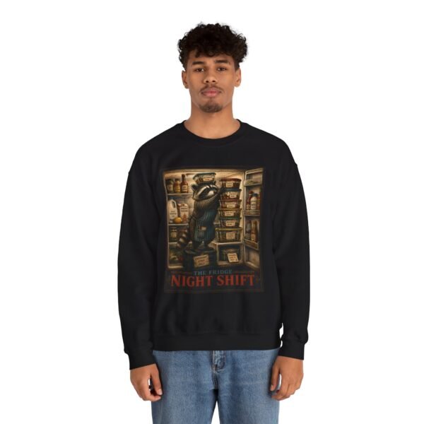 Night Shift Crewneck Sweatshirt — Vintage Bear Night Worker Graphic