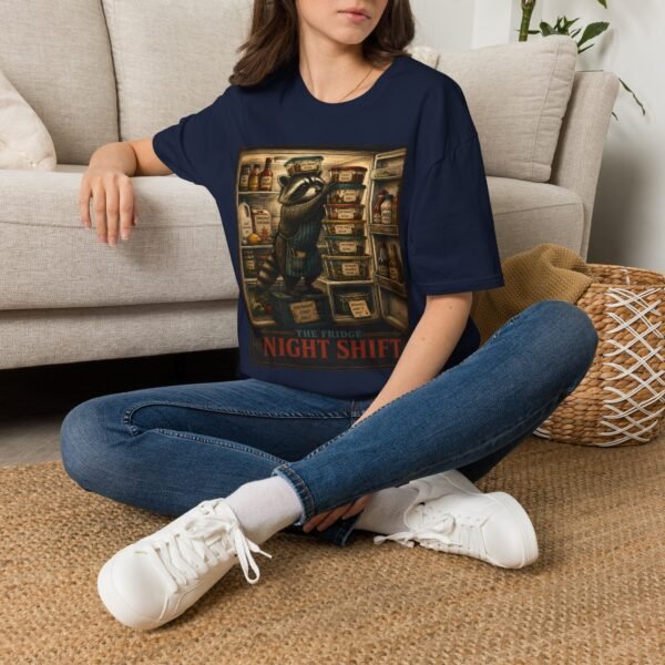 Night Shift Raccoon T-Shirt — Vintage Animal Illustration Tee
