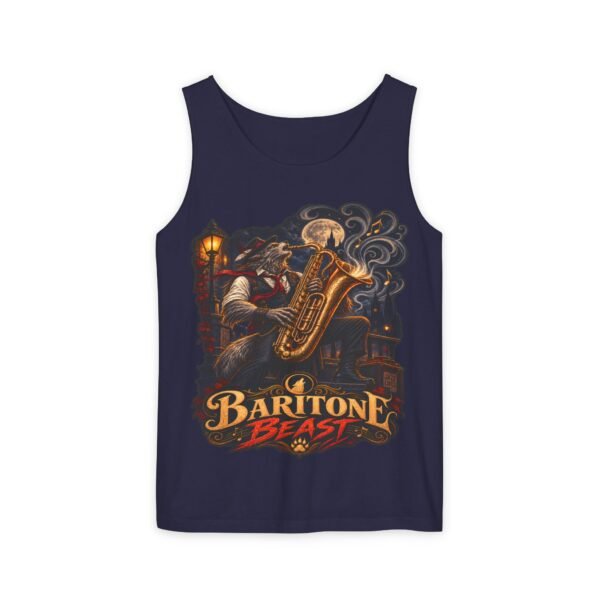 Baritone Beast Tank Top — Vintage Jazz Saxophone Musician Graphic