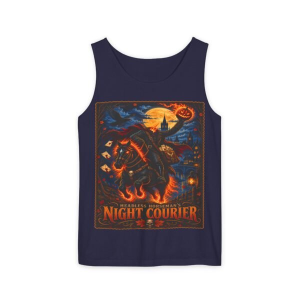 Night Courier Tank Top — Spooky Horseman Halloween Graphic Tank