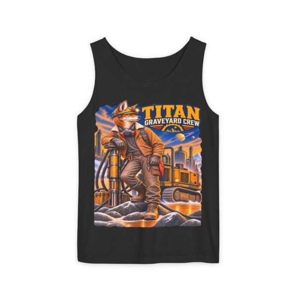 Titan Graveyard Crew Tank Top — Construction Fox Graphic Worksite Tee