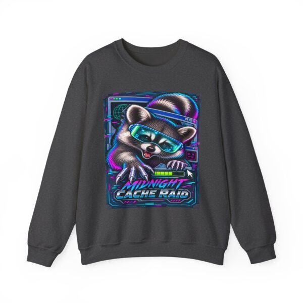 Midnight Cache Raid Sweatshirt — Retro Raccoon Graphic Crewneck
