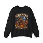 Cryptid Camping Club Sweatshirt — 'We Share the Campsite Now' Cozy Crewneck