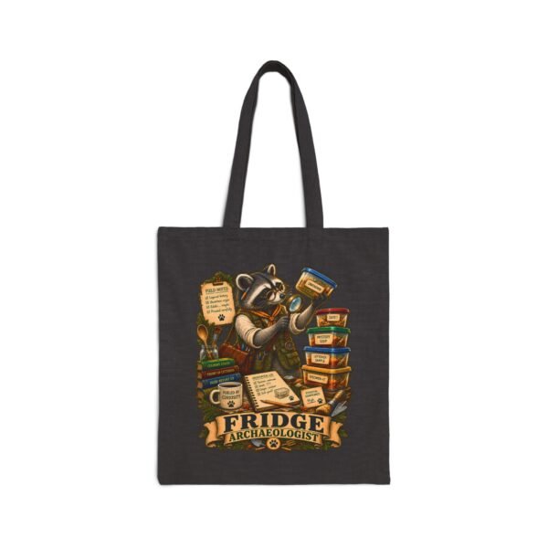 Tote Bag — 'Fridge Archaeologist' Raccoon Vintage Grocery Canvas Tote