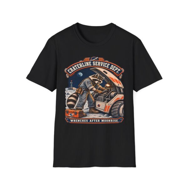 Craterline Service Dept. T-Shirt — Vintage Space Raccoon Mechanic Tee