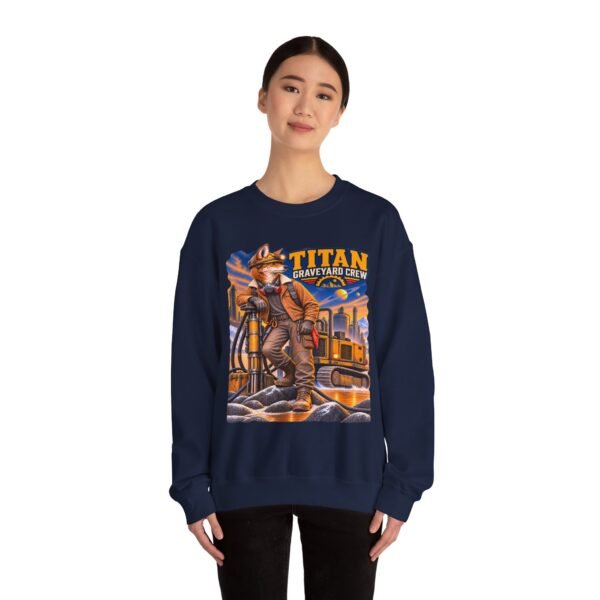Titan Graveyard Crew Sweatshirt — Construction Equipment & Operator Graphic Crewneck