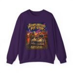 Interplanetary Pit Stop Crewneck Sweatshirt — Retro Space Roadtrip Graphic