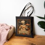 Moonrise Bakehouse Tote Bag — Halloween Skeleton Baker Canvas Grocery Tote
