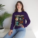 Halloween Alien Crewneck Sweatshirt — “The Doorbell Works in Zero Gravity” Cute Spooky Graphic