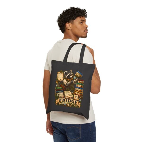 Tote Bag — 'Fridge Archaeologist' Raccoon Vintage Grocery Canvas Tote