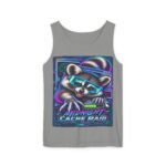 Midnight Cache Raid Tank Top — Retro Neon Raccoon Graphic Tank