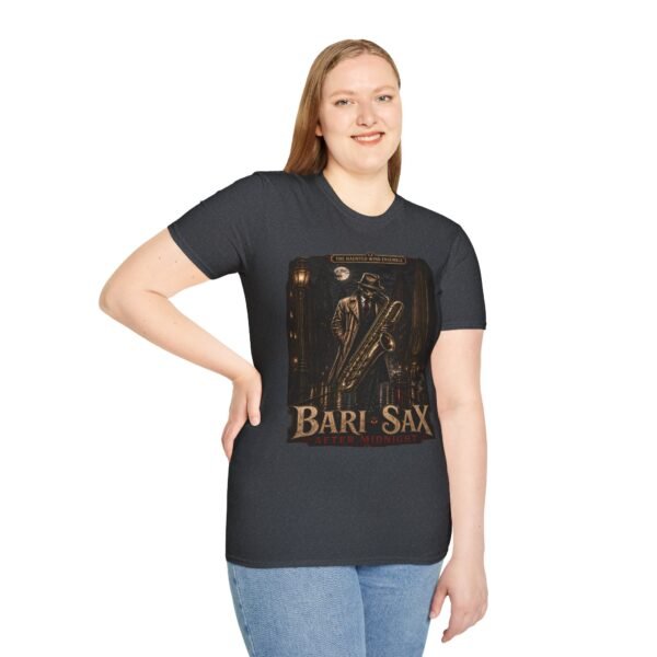 Bari-Sax Jazz T-Shirt — Vintage Haunted Jazzman Graphic Tee