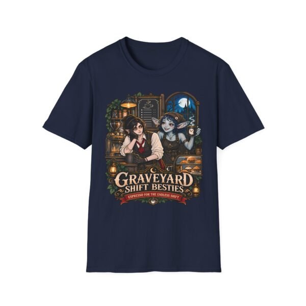Graveyard Shift Besties T-Shirt — Cute Gothic Coffee Shop Goth Tee