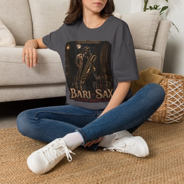 Bari-Sax Jazz T-Shirt — Vintage Haunted Jazzman Graphic Tee