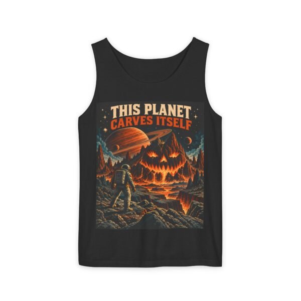 Halloween Astronaut Tank – "This Planet Carves Itself" Graphic Tank Top